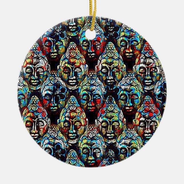 Zen Buddha Julgransprydnad Keramik (Framsidan)
