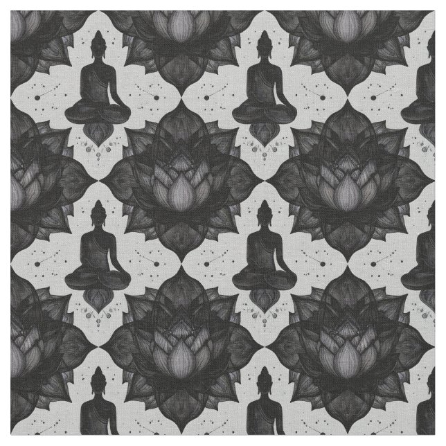 Zen Buddha Lotus Fabric Tyg (Närbild)