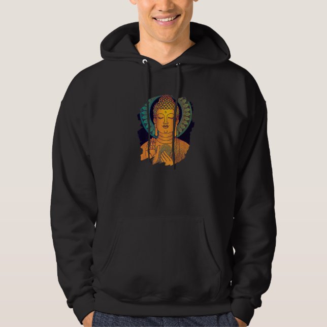 Zen Buddha Mandala Spiritual Asian Style Meditatio Hoodie (Framsida)