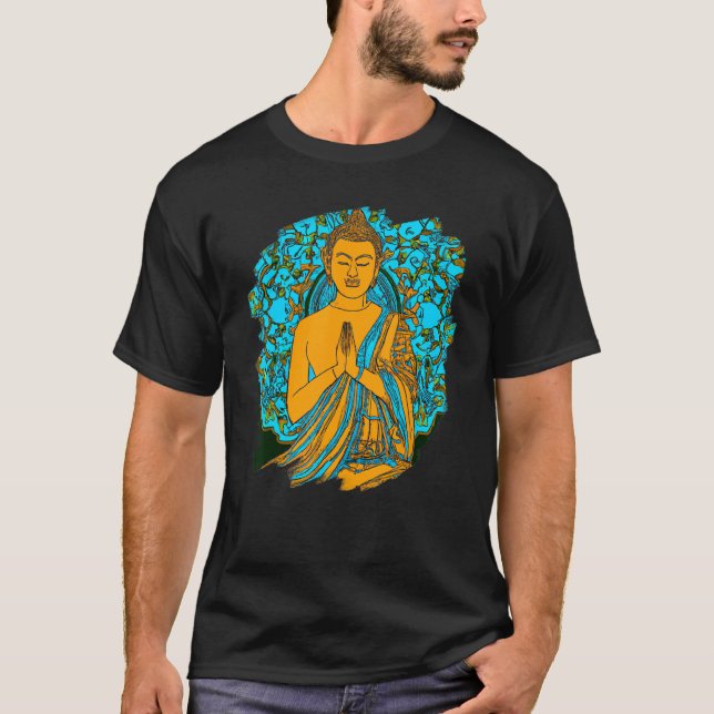 Zen Buddha Mandala Spiritual Asian Style Meditatio T Shirt (Framsida)