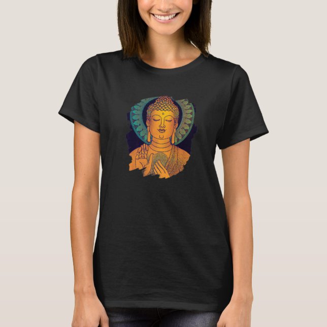Zen Buddha Mandala Spiritual Asian Style Meditatio T Shirt (Framsida)