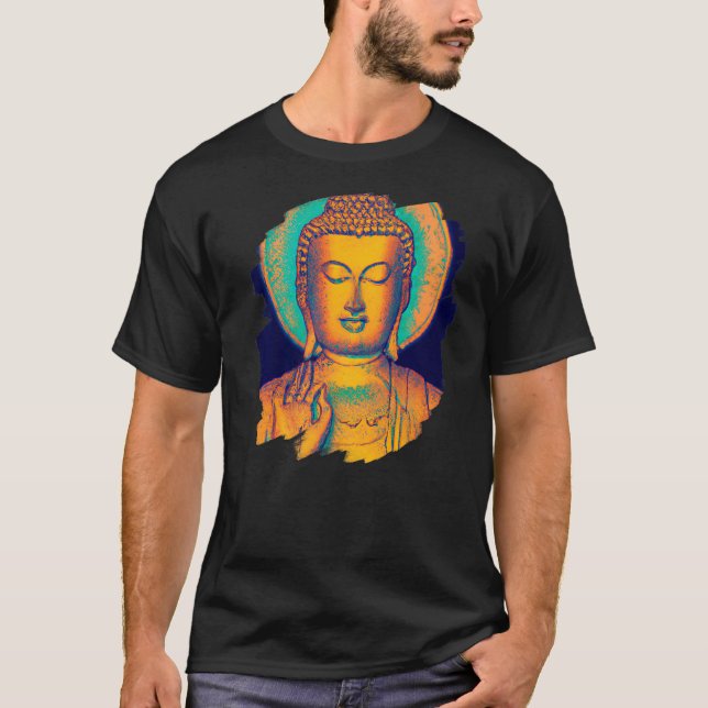 Zen Buddha Mandala Spiritual Asian Style Meditatio T Shirt (Framsida)