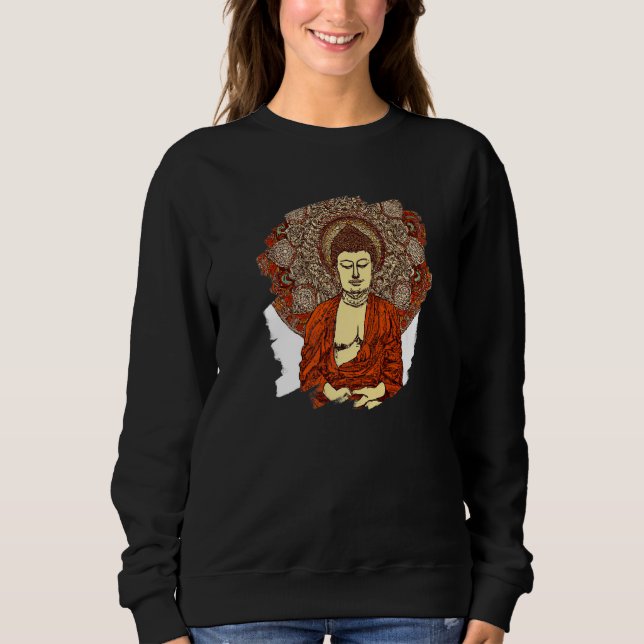 Zen Buddha Mandala Spiritual Asian Style Meditatio T Shirt (Framsida)