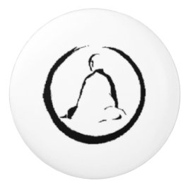 Zen Buddha Meditating Ceramic pull Knob Knopp