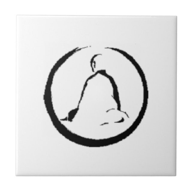 Zen Buddha Meditating Ceramic Tile Kakelplatta (Framsidan)