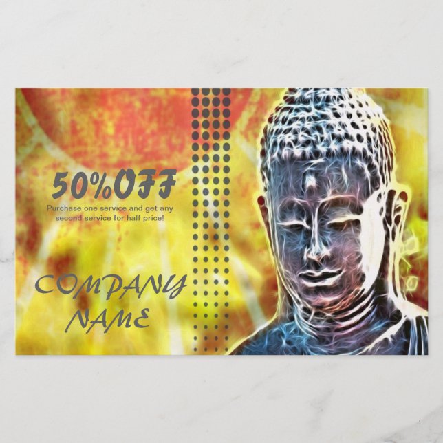 Zen buddha meditation Yoga Massage Terapeut Flygblad (Framsidan)