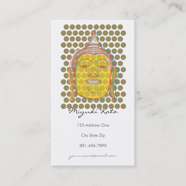 Zen Buddha Prickar Modern Asiatisk Spa Massage Ter Visitkort (Framsida)
