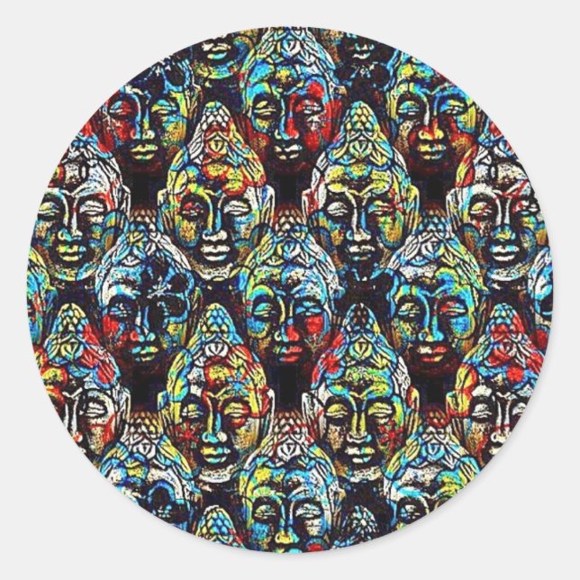 Zen Buddha Runt Klistermärke (Framsida)