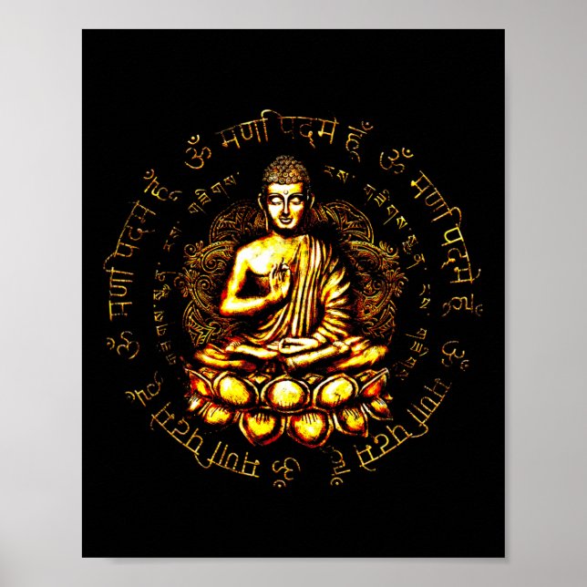 Zen Buddha Yoga Mindfulness Fred  Poster (Framsidan)