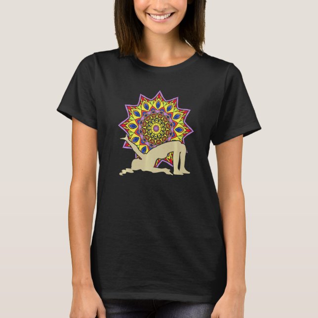 Zen Buddhist Colorful Mandala Andlig Meditation T Shirt (Framsida)