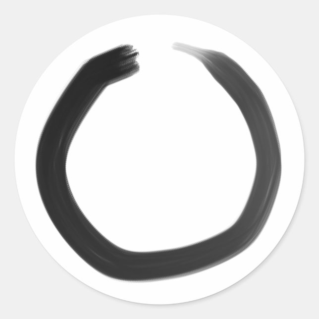 Zen Buddhist Enso Circle Runt Klistermärke (Framsida)