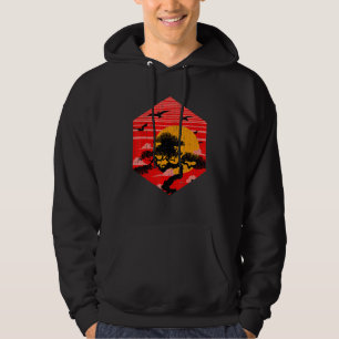 Zen Buddhist japansk estetisk solnedgång B Hoodie