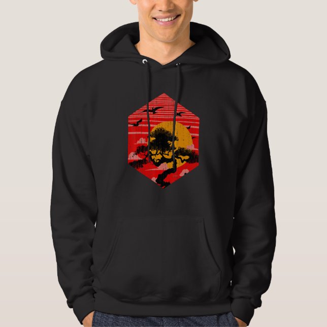 Zen Buddhist  japansk estetisk solnedgång B Hoodie (Framsida)