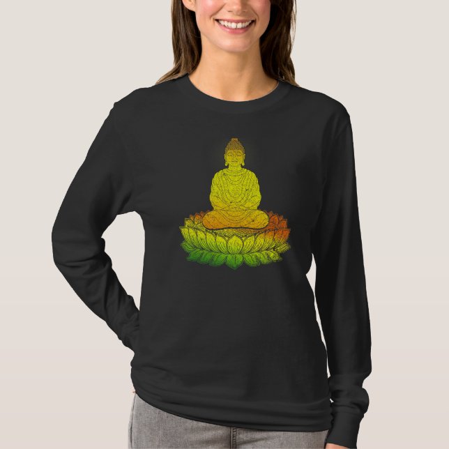 Zen Buddhist Mantra Andlig Meditation Buddha T Shirt (Framsida)