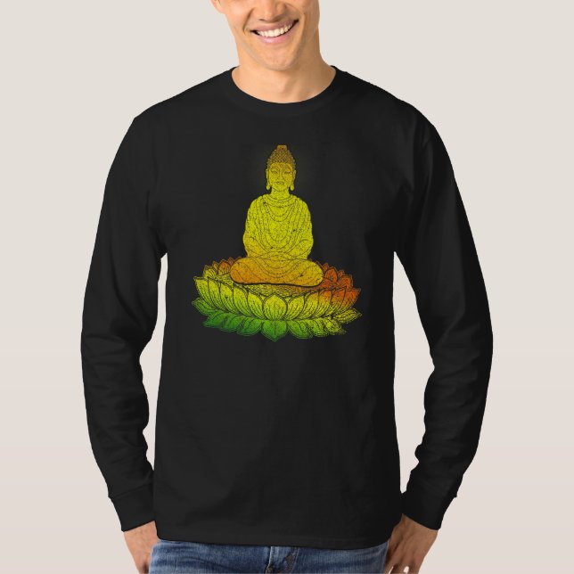 Zen Buddhist Mantra Andlig Meditation Buddha T Shirt (Framsida)