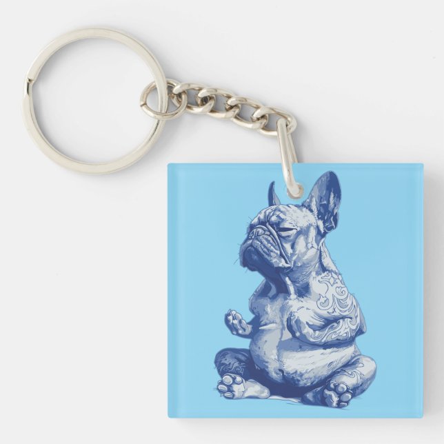 Zen Bulldog i meditationsställning Konst (Framsidan)