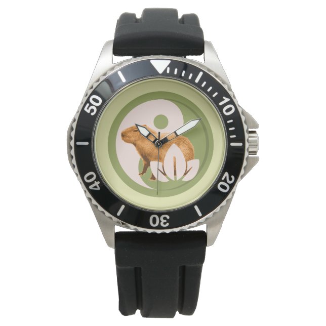 Zen Capybara Yin Yang Armbandsur (Framsida)