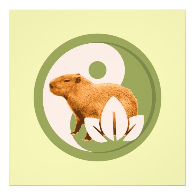 Zen Capybara Yin Yang Fototryck (Framsidan)