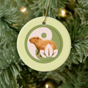 Zen Capybara Yin Yang Julgransprydnad Keramik