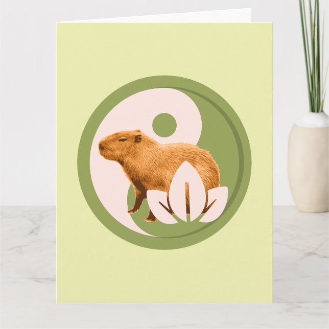Zen Capybara Yin Yang Kort (Framsida)