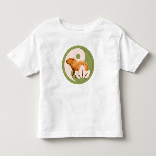 Zen Capybara Yin Yang T Shirt (Framsida)