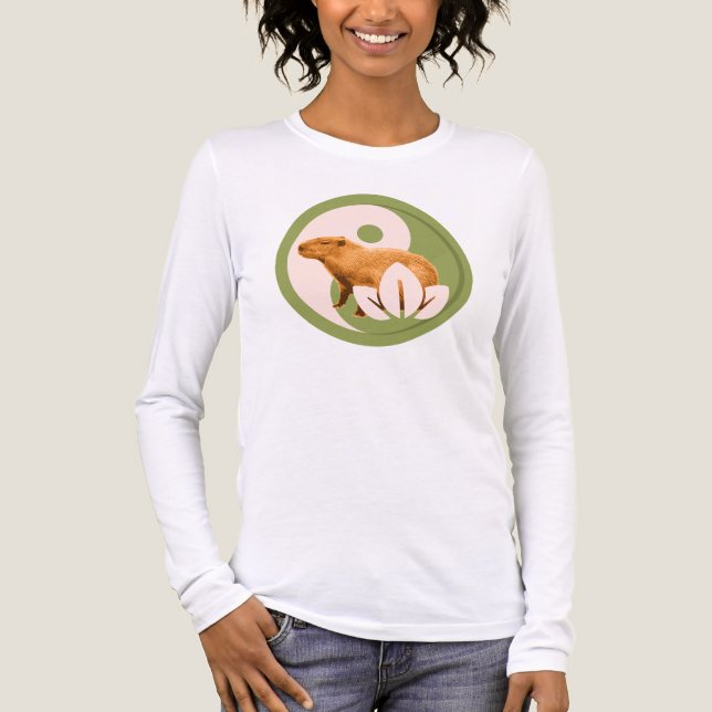 Zen Capybara Yin Yang T Shirt (Framsida)
