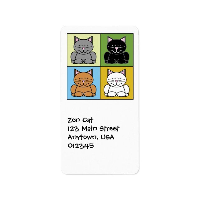 Zen Cat-adressetikett Adressetikett (Framsidan)
