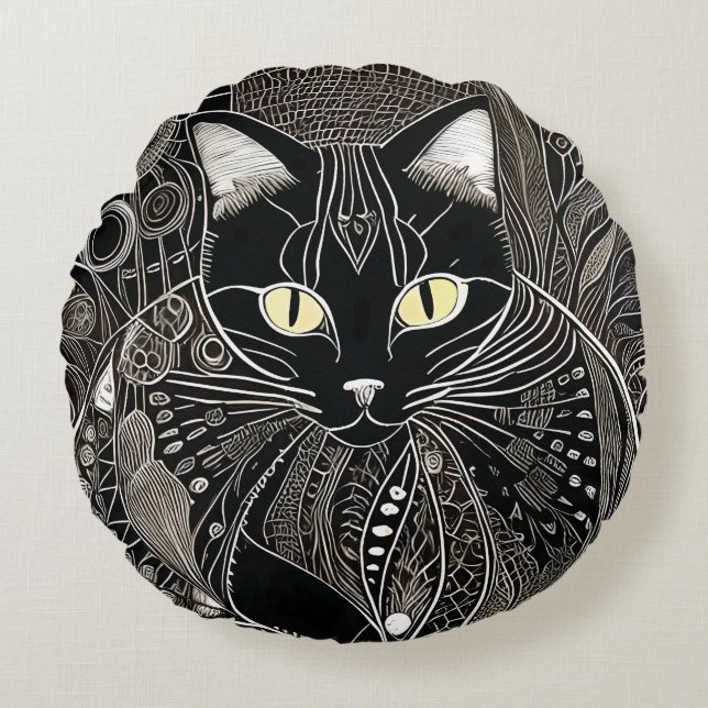 Zen Cat Assion Rund Kudde (Framsidan)