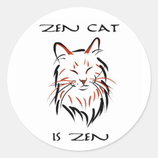 Zen Cat - dekal Runt Klistermärke