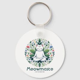 Zen Cat Meditation Meowmaste Nyckelring