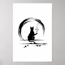 Zen Cats meditation Poster