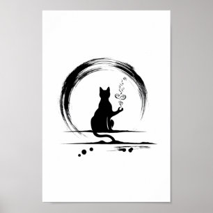 Zen Cats meditation Poster
