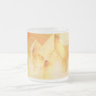 Zen Chakra för energi för *~*FauxCitrine Crystal Frostad Glasmugg