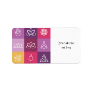 zen chakra, yoga, fred, ohm som är tranquilty, adressetikett