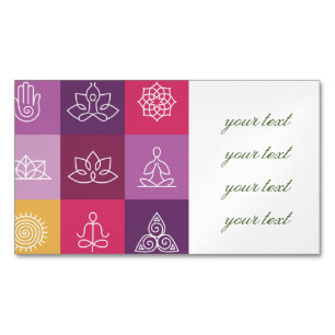 zen chakra, yoga, fred, ohm som är tranquilty, visitkortmagnet