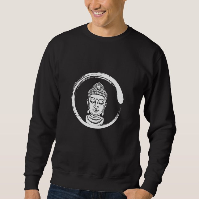 Zen Circle Buddha Lång Ärmad Tröja (Framsida)