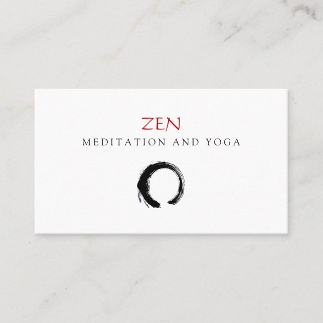 Zen Circle Enso Yoga och Meditation Buddhist 3 Visitkort (Framsida)