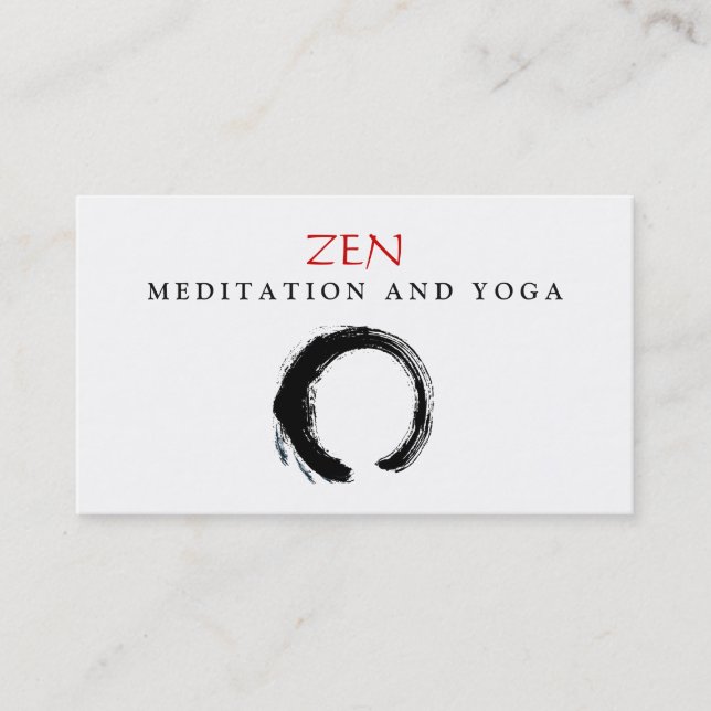 Zen Circle Enso Yoga och Meditation Buddhist 3 Visitkort (Framsida)