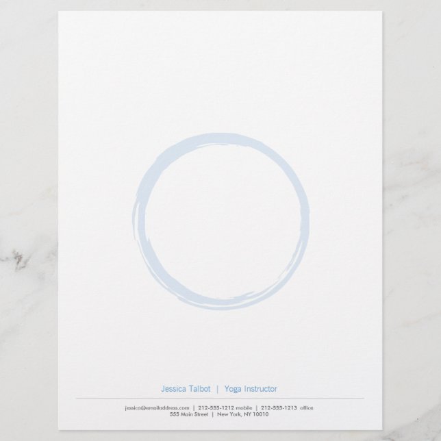 ZEN CIRCLE i HIMMEL BLUE Letterhead Brevhuvud (Framsida)