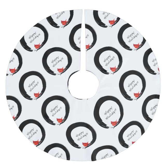 Zen Circle med julkardinal Julgransmatta Borstad Polyester (Framsidan)