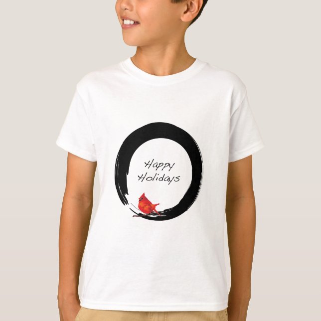 Zen Circle med julkardinal Tee Shirt (Framsida)