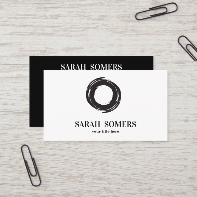 Zen Circle Meditation Andlig Visitkort (Fram/Back In Situ)