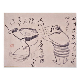 Zen Classics - Gibon Sengai - Kanzan och Jittoku Fototryck