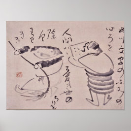 Zen Classics - Gibon Sengai - Kanzan och Jittoku Poster