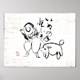 Zen Classics - Gibon Sengai - Man och en hund Poster