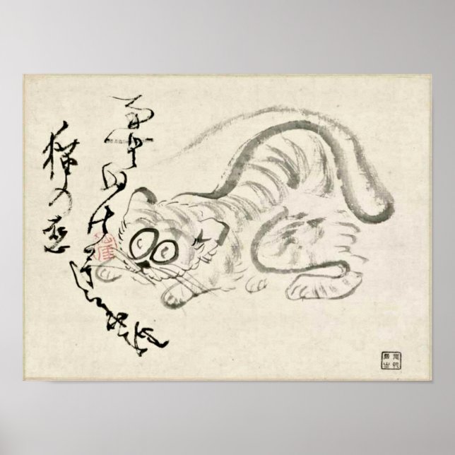 Zen Classics - Gibon Sengai - Tiger Poster (Framsidan)