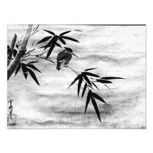 Zen Classics - Sesshu - Bird and Bamboo Fototryck