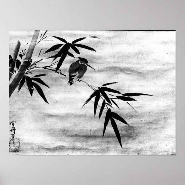 Zen Classics - Sesshu - Bird and Bamboo Poster (Framsidan)