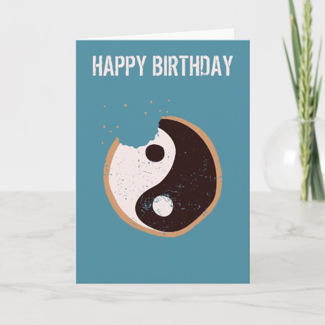 Zen Cookie Yin och Yang Birthday Kort (Framsida)