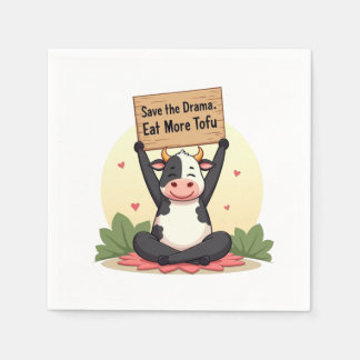 Zen Cow Protest – Save the Drama, Eat More Tofu Pappersservett